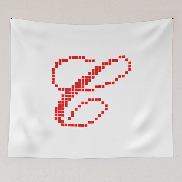 Item preview, Red Pixel Art Cursive Letter C - Retro 8-Bit Calligraphy Monogram Initial designed and sold by soupmakes.