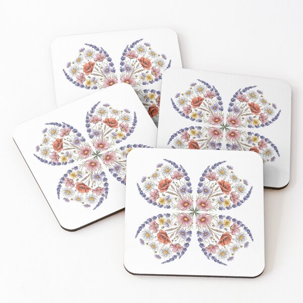 Item preview, Floral Four Leaf Clover with Colorful Wildflowers designed and sold by innerfaith.