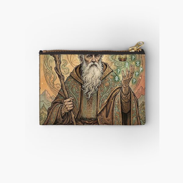 Item preview, The Hermit IX - The Veiled Flame Wizard Tarot Art designed and sold by ExpressoJungle.