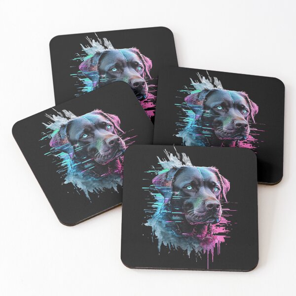Item preview, Cyberpunk Neon Labrador - Vibrant Watercolor Dog Pop Art designed and sold by A-M-G-Shop.