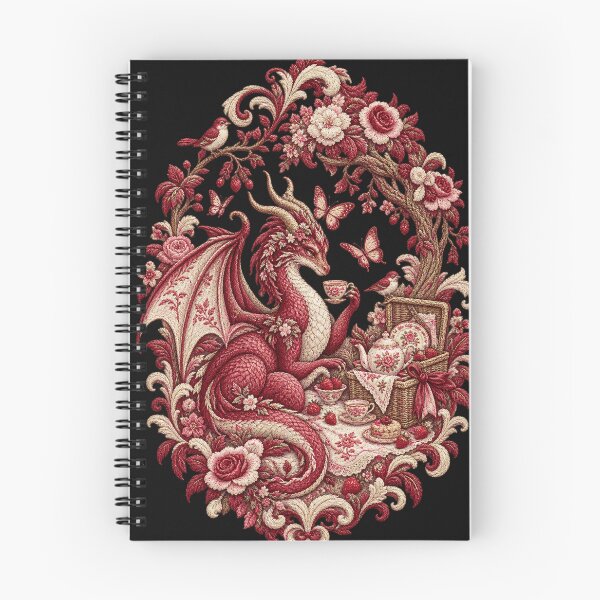 Item preview, Dragon Tea Party Embroidery – Rococo Fantasy Picnic & Floral Art designed and sold by Emoji Emblems.