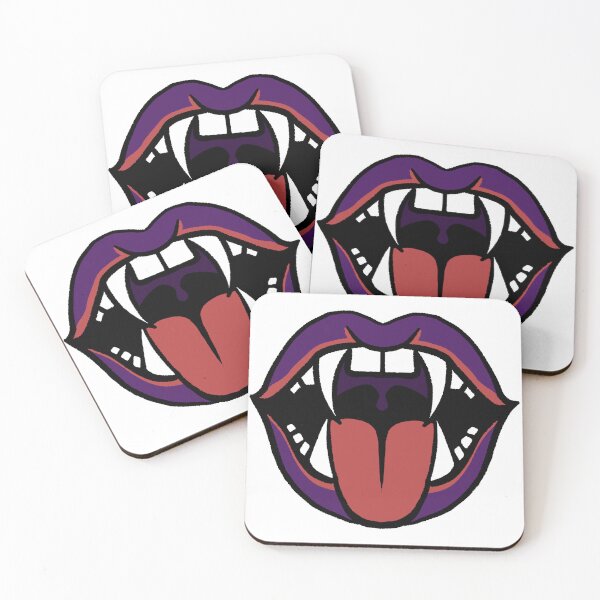 Item preview, Purple vampire lips two fangs for Halloween night  designed and sold by Tanapan2529.