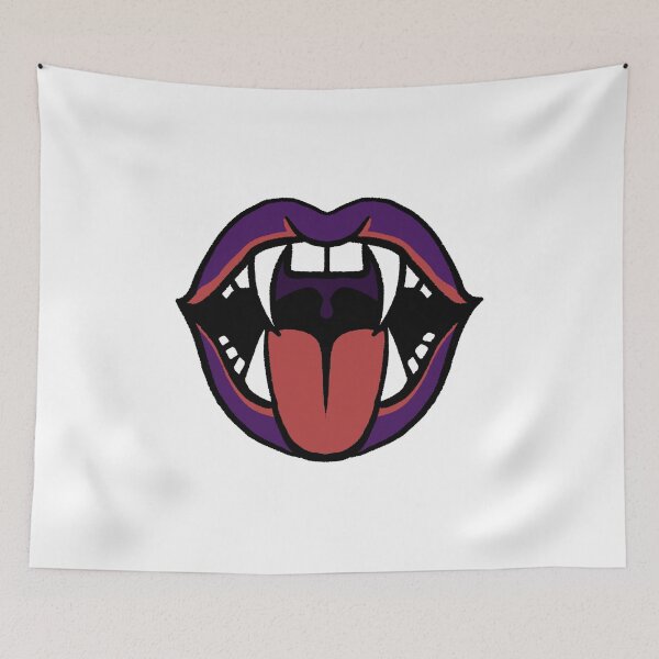 Item preview, Purple vampire lips two fangs for Halloween night  designed and sold by Tanapan2529.