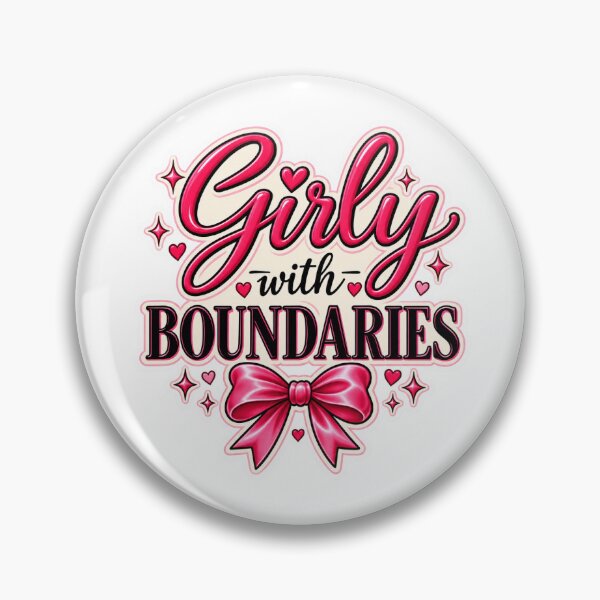 Item preview, Girly With Boundaries – Healthy Boundaries Feminist Sticker for Women designed and sold by Northmoth Studio.