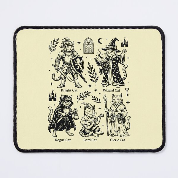 Item preview, Medieval Cats Knight Wizard Cleric Rogue Bard Fantasy  designed and sold by Y-Vibes.