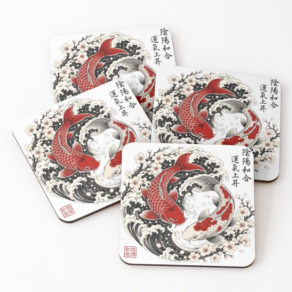 Item preview, Koi Fish Floral Harmony Japanese Wave Botanical Art designed and sold by WillCraftx.