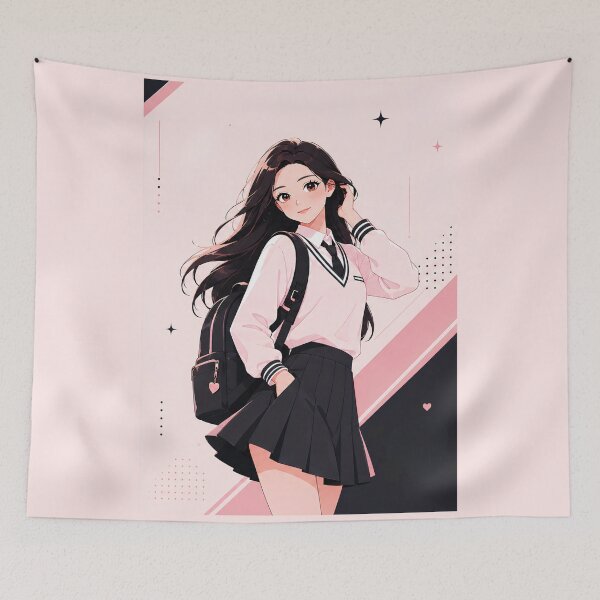 Item preview, Cute Anime Girl Student | Pink Academic Aesthetic designed and sold by Lilpixieh.