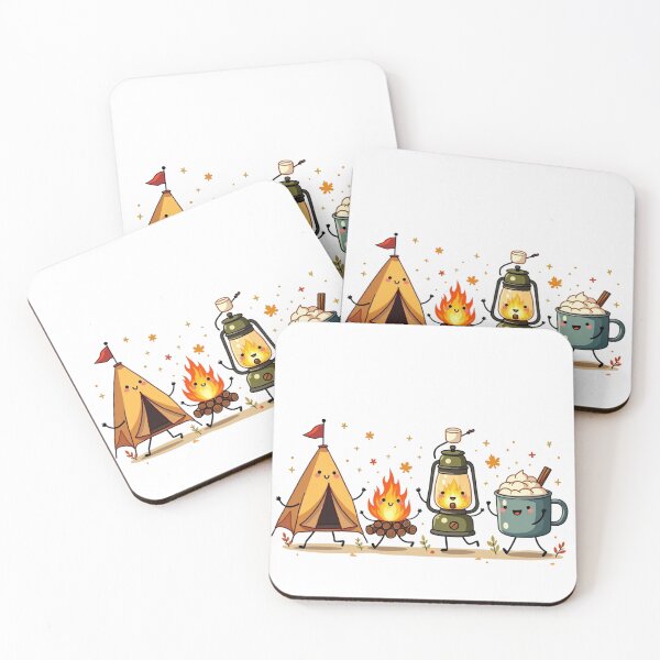 Item preview, Happy Campers - Cute Fall Camping Friends Doodle designed and sold by VibeTherapyArt.