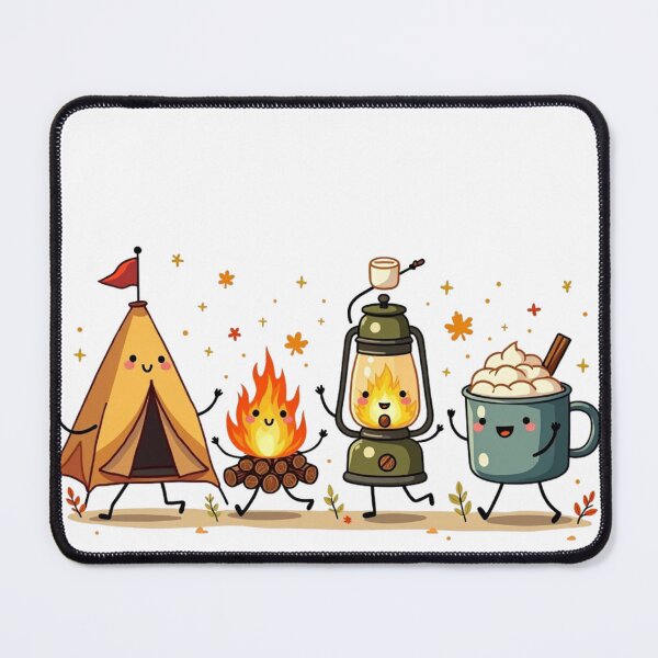 Item preview, Happy Campers - Cute Fall Camping Friends Doodle designed and sold by VibeTherapyArt.