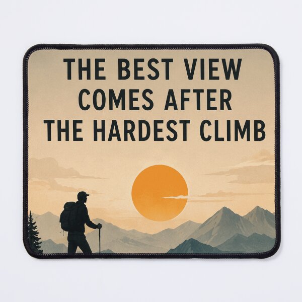 Item preview, The Best View Comes After the Hardest Climb – Motivational Hiking Poster designed and sold by Watchyyy.