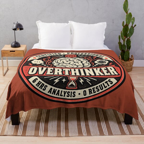 Item preview, Certified Professional Overthinker Vintage Brain Badge designed and sold by QCena.