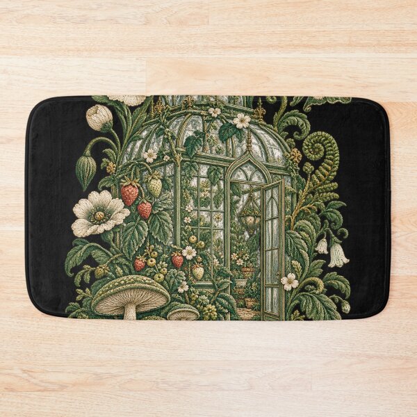 Item preview, Victorian Greenhouse Embroidery – Botanical Cottagecore Garden Art designed and sold by Emoji Emblems.