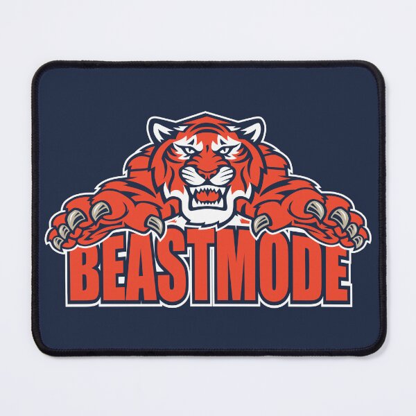Item preview, Beastmode Tiger Mascot Varsity Sports Black Background Pattern designed and sold by ImStickerHappy.