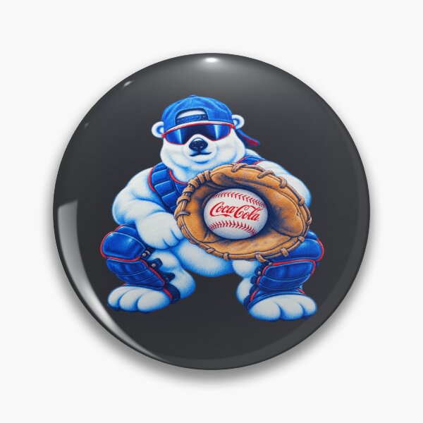 Item preview, Retro Polar Bear Baseball Catcher designed and sold by POD DYNASTY | Original Print On Demand T-Shirt Graphics.