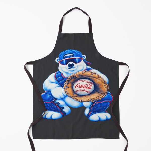 Item preview, Retro Polar Bear Baseball Catcher designed and sold by POD DYNASTY | Original Print On Demand T-Shirt Graphics.