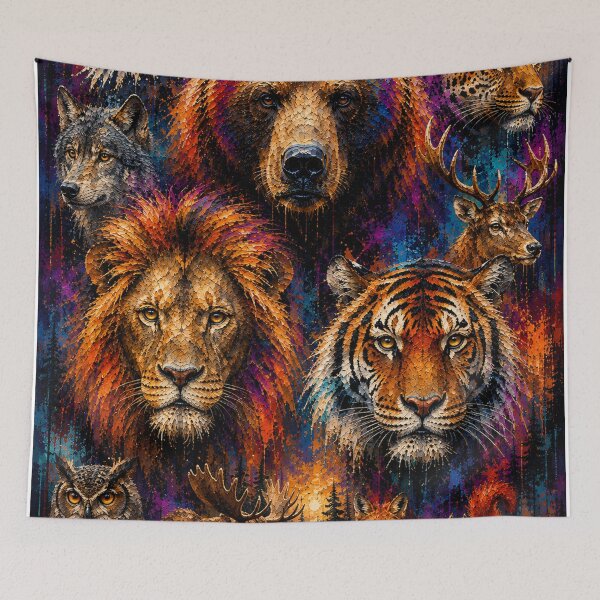 Item preview, Abstract Wild Kingdom Wildlife Portraits designed and sold by Qenlo.