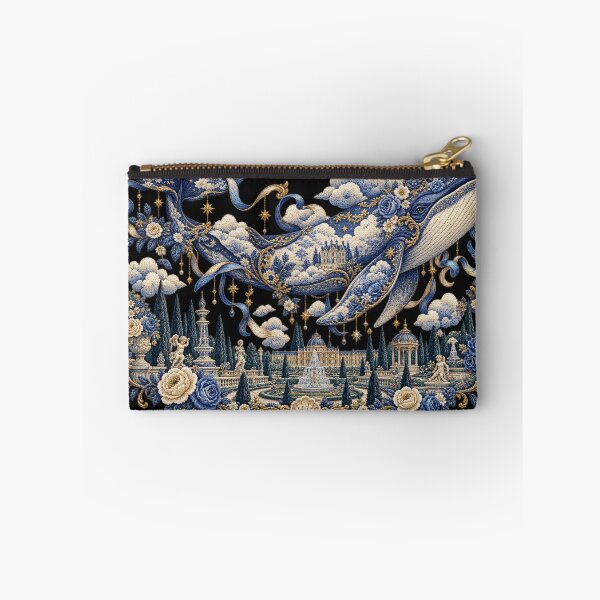 Item preview, Celestial Whale Embroidery – Surreal Rococo Garden Toile Art designed and sold by Emoji Emblems.