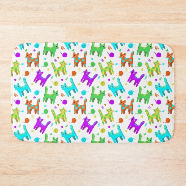 Item preview, Colorful Cats and Yarn Pattern designed and sold by CI Creative Design LLC.