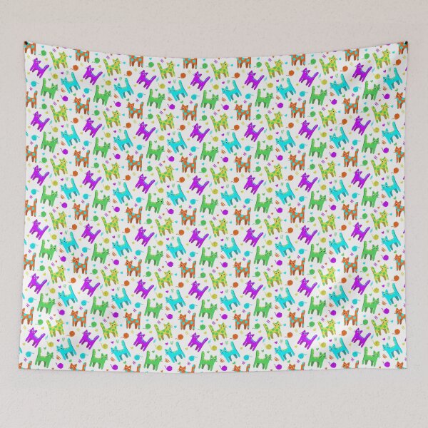 Item preview, Colorful Cats and Yarn Pattern designed and sold by CI Creative Design LLC.