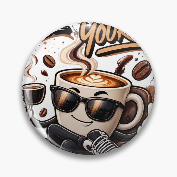 Item preview, Espresso Yourself – Cool Coffee Cup Cartoon Character Sneaker Sitting designed and sold by Badis23.
