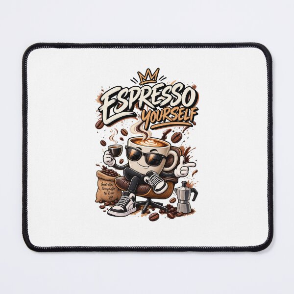 Item preview, Espresso Yourself – Cool Coffee Cup Cartoon Character Sneaker Sitting designed and sold by Badis23.