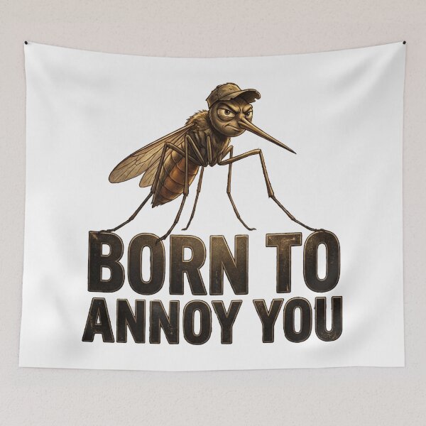 Item preview, Born to Annoy You Funny Mosquito Illustration designed and sold by Uglyandcute.