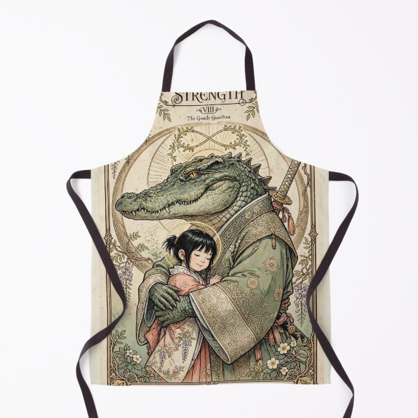 Item preview, Strength VIII - The Gentle Guardian Crocodile Samurai Tarot designed and sold by ExpressoJungle.