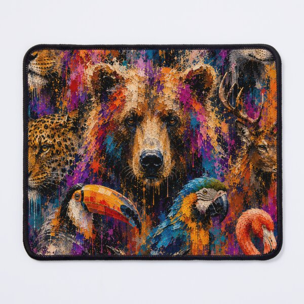 Item preview, Colorful Abstract Mixed Wildlife Portraits designed and sold by Qenlo.
