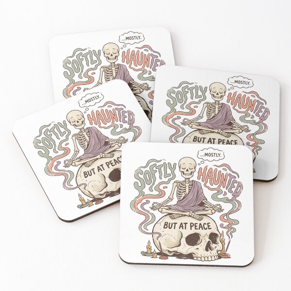 Item preview, Meditating Skeleton Giant Skull Softly Haunted But At Peace Retro designed and sold by MisteryDesigner.