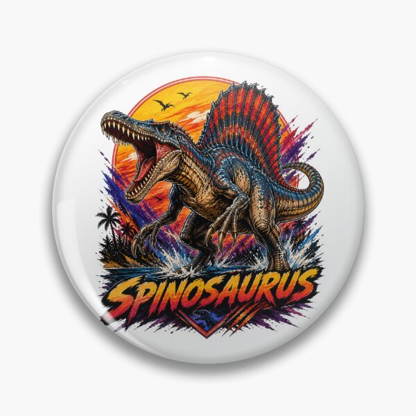 Item preview, Spinosaurus Retro Synthwave Aquatic Predator designed and sold by JonelleTshirts.