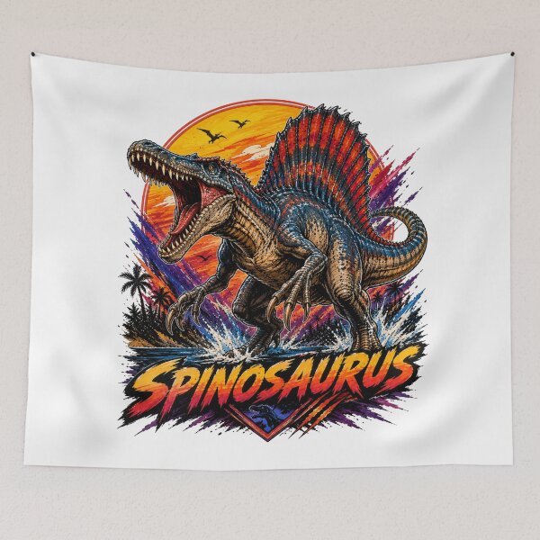 Item preview, Spinosaurus Retro Synthwave Aquatic Predator designed and sold by JonelleTshirts.