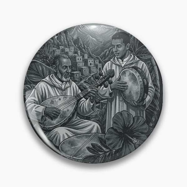 Item preview, Moroccan Traditional Berber Musicians Black and White Art designed and sold by Aelmajaoui.