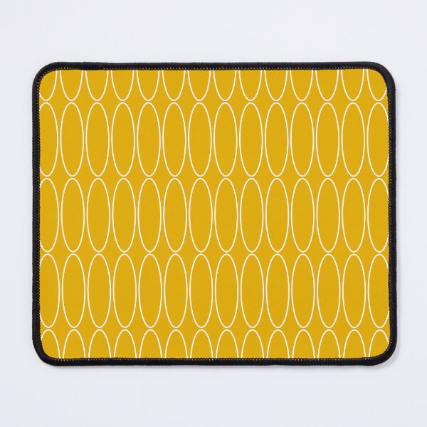 Item preview, Mid Century Modern Minimalist Geometric Ovalia Pattern in Mustard and White designed and sold by kierkegaard.