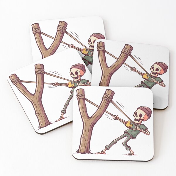 Item preview, Skeleton Pulling Giant Slingshot Rubber Duck Retro Comic designed and sold by MisteryDesigner.