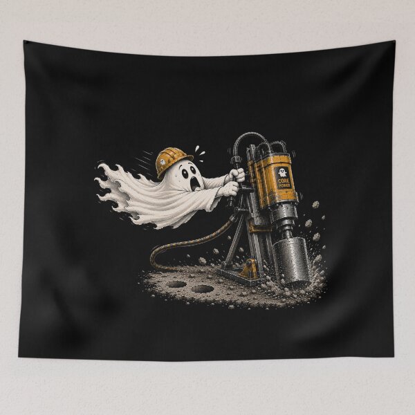 Item preview, Core Drilling Ghost Concrete Driller Humor designed and sold by Meandmyshop.