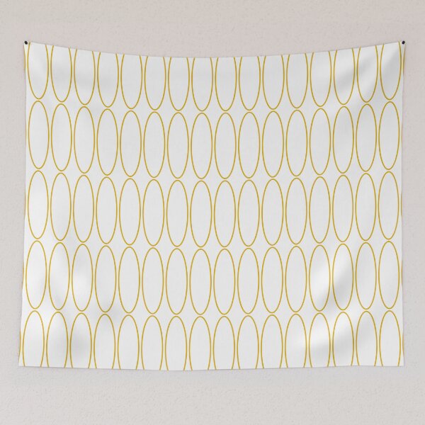 Item preview, Mid Century Modern Minimalist Geometric Ovalia Mustard Yellow and White Pattern designed and sold by kierkegaard.