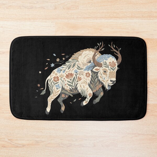 Item preview, Celestial Flying Bison | Folk Floral Air Beast Art designed and sold by WillCraftx.