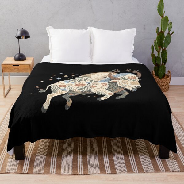 Item preview, Celestial Flying Bison | Folk Floral Air Beast Art designed and sold by WillCraftx.
