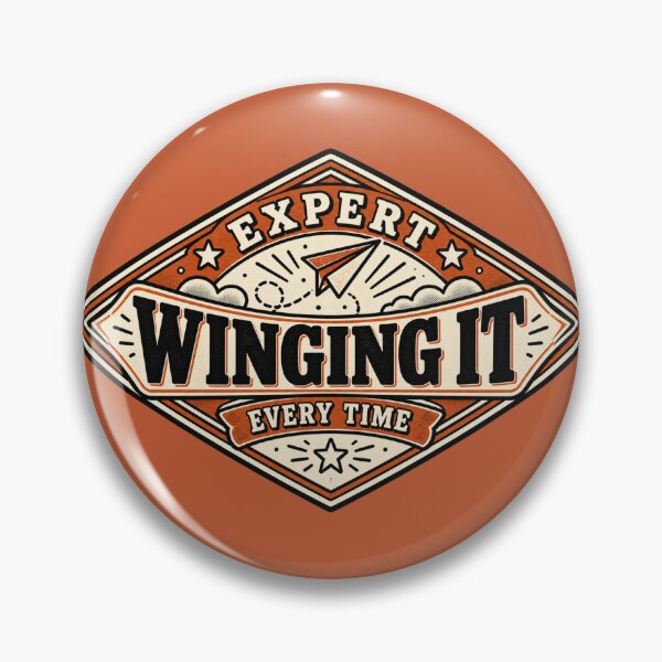 Artikelvorschau, Expert Winging It Vintage Papierflieger-Abzeichen entworfen und verkauft von QCena.