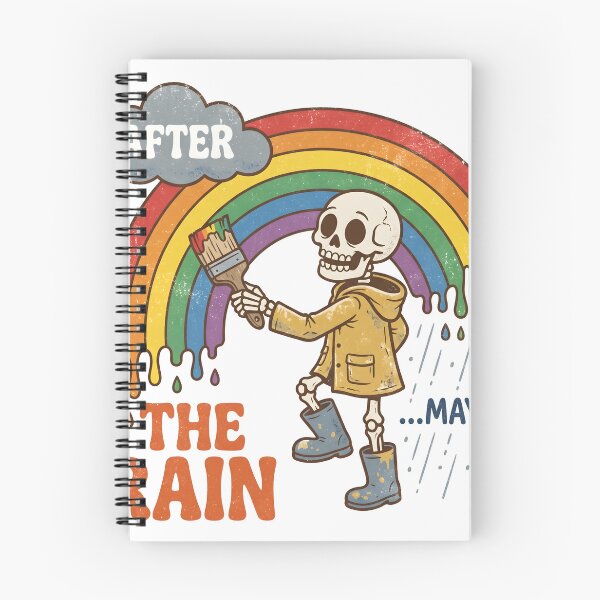 Item preview, Skeleton Painting Rainbow Yellow Raincoat After The Rain Retro designed and sold by MisteryDesigner.