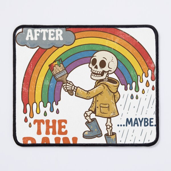 Item preview, Skeleton Painting Rainbow Yellow Raincoat After The Rain Retro designed and sold by MisteryDesigner.