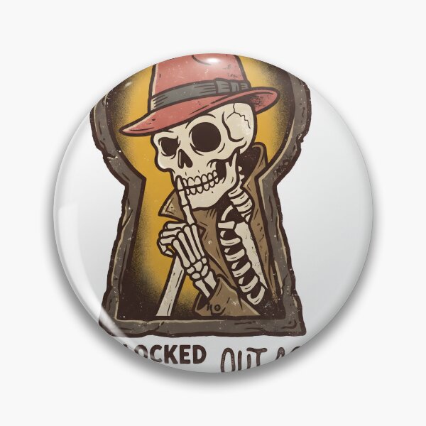 Item preview, Skeleton Peeking Through Keyhole Locked Out Again Retro designed and sold by MisteryDesigner.