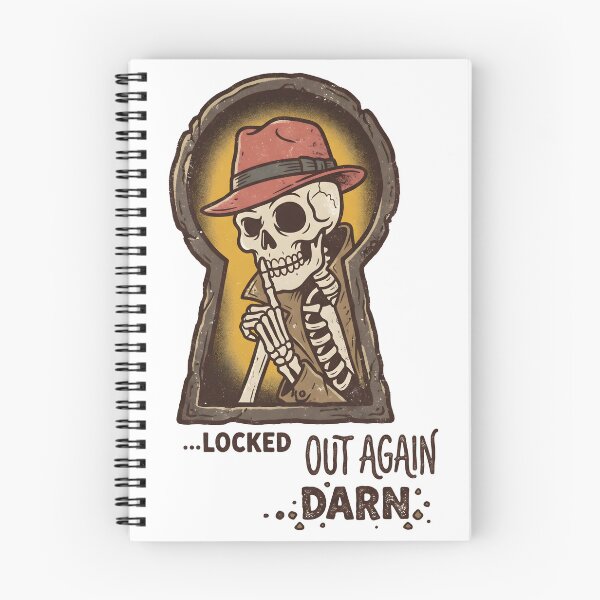 Item preview, Skeleton Peeking Through Keyhole Locked Out Again Retro designed and sold by MisteryDesigner.
