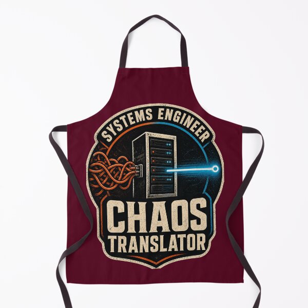 Item preview, Systems Engineer Chaos Translator – Funny IT & Sysadmin Retro Badge designed and sold by SVox.