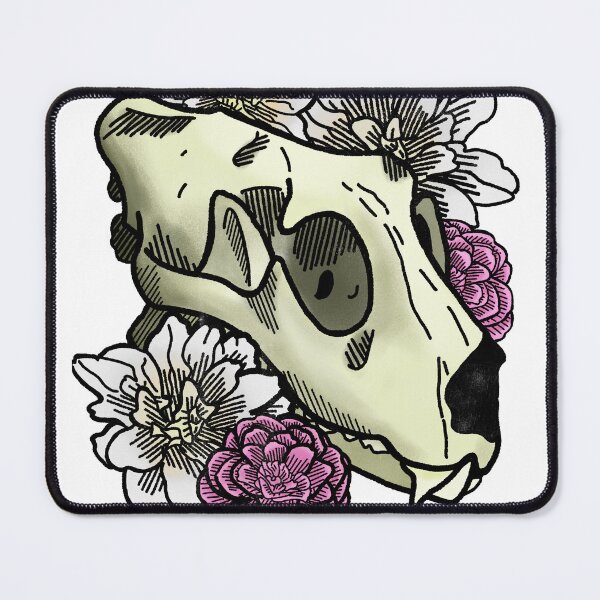 Item preview, Floral Dog Skull print designed and sold by Andy Maffo Makes Art.