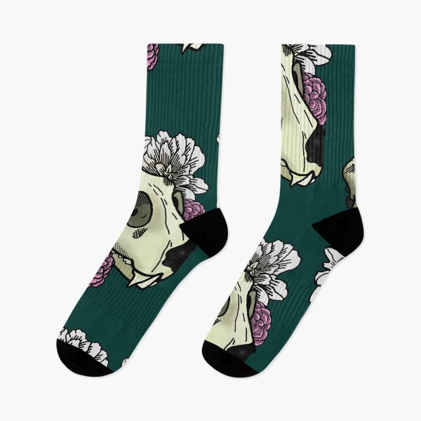 Item preview, Floral Dog Skull print designed and sold by Andy Maffo Makes Art.