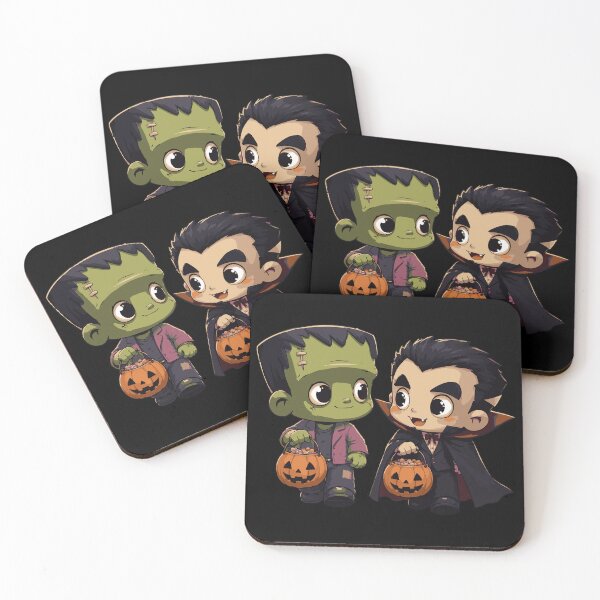 Item preview, Chibi Frankenstein and Dracula Trick or Treating designed and sold by ClubVacay.