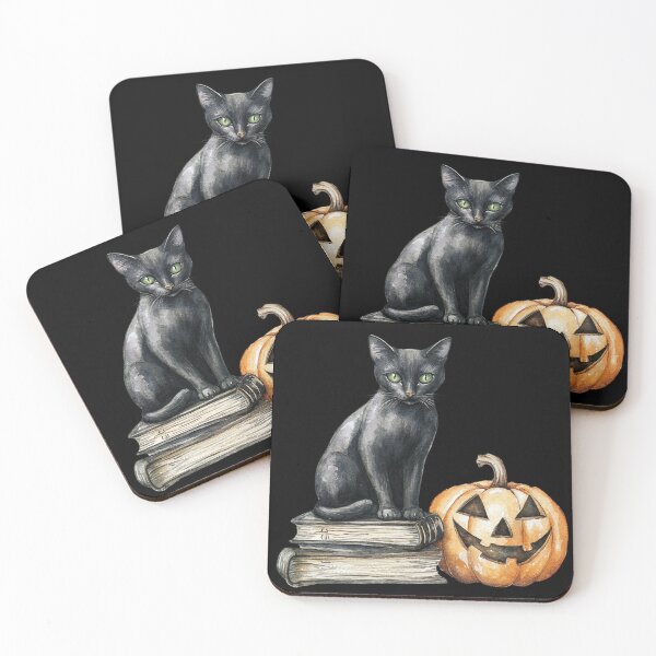 Item preview, Black Cat and Jack-o'-Lantern designed and sold by foundthenat.