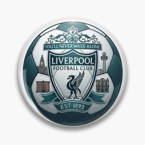 Item preview, Liverpool FC Crest and City Landmarks Inside Teal Soccer Ball Art designed and sold by annaarthk.