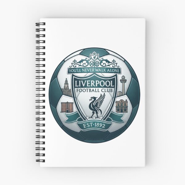 Item preview, Liverpool FC Crest and City Landmarks Inside Teal Soccer Ball Art designed and sold by annaarthk.